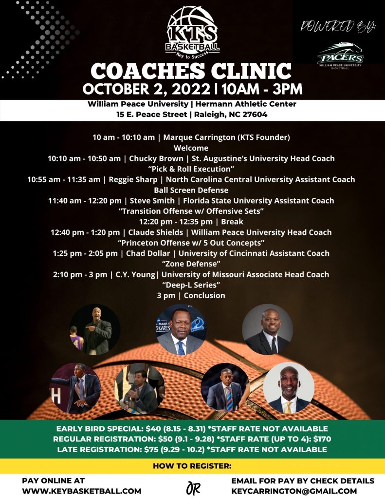 KTS Basketball Coaches Clinic - 10/2/22 - William Peace University (NC)